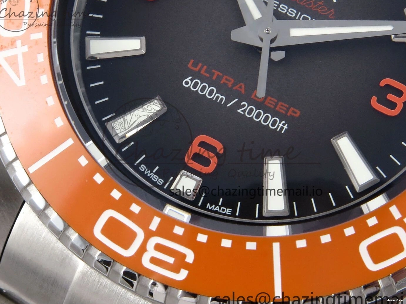 0408 Seamaster 6000M Ultra Deep SS VRF 1:1 Best Edition Gray Dial Orange Bezel on SS Bracelet A8912 Super Clone NewStyle 7687